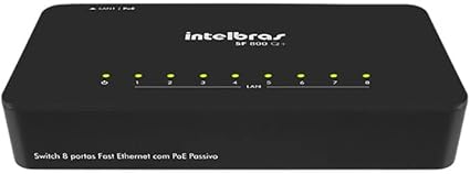 Switch 8 Portas Fast Ethernet SF 800 Q+ Preto Intelbras